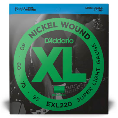 D'Addario EXL220 Nickel Wound Super Light Long Scale Electric Bass Strings (40-95) image 2