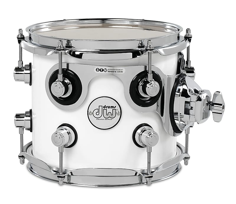 DW Design Series Maple Suspended Tom, 7x8, Gloss White Lacquer DDLG0708STWH image 1