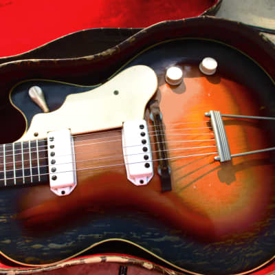 Orpheum Electric Guitar Franz P90 Pickups with original Alligator Case image 2