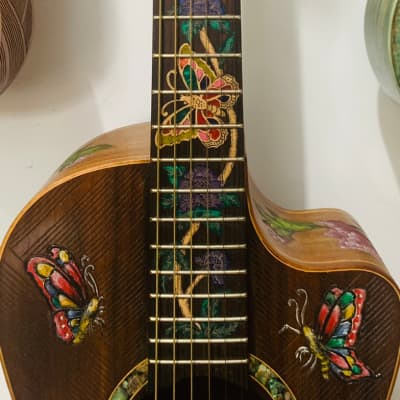Blueberry Handmade Parlor Acoustic Guitar Floral Motif - Built to Order image 12