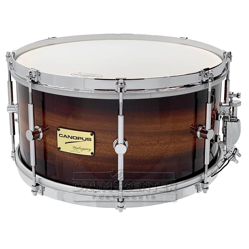 Canopus Mahogany Snare Drum 14x7 Brown Burst Lacquer w/Single Flanged Hoops image 1