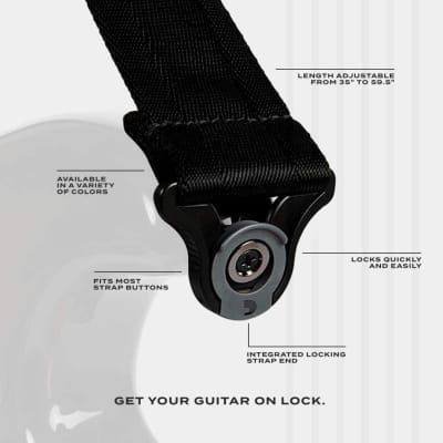 Daddario Auto Lock Locking Guitar Strap - Metal Grey, 50BAL09 image 5