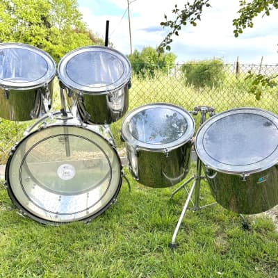 BONHAM Ludwig Stainless Steel Kit 24-13-14-15-16 concert toms - 1976-1978 - Great conditions image 2