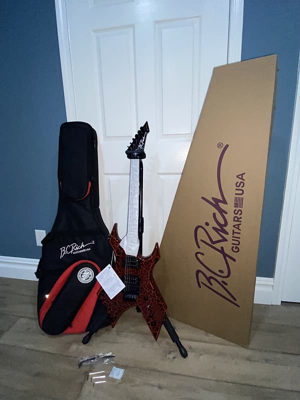 2022 B.C. Rich Stranger Things Eddie Replica & Inspired Warlock Guitar Ltd  Ed Red Krackle