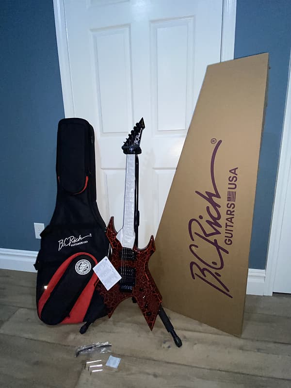 2022 BC Rich Stranger Things Eddie Munson Ltd Ed Warlock Red Krackle Guitar