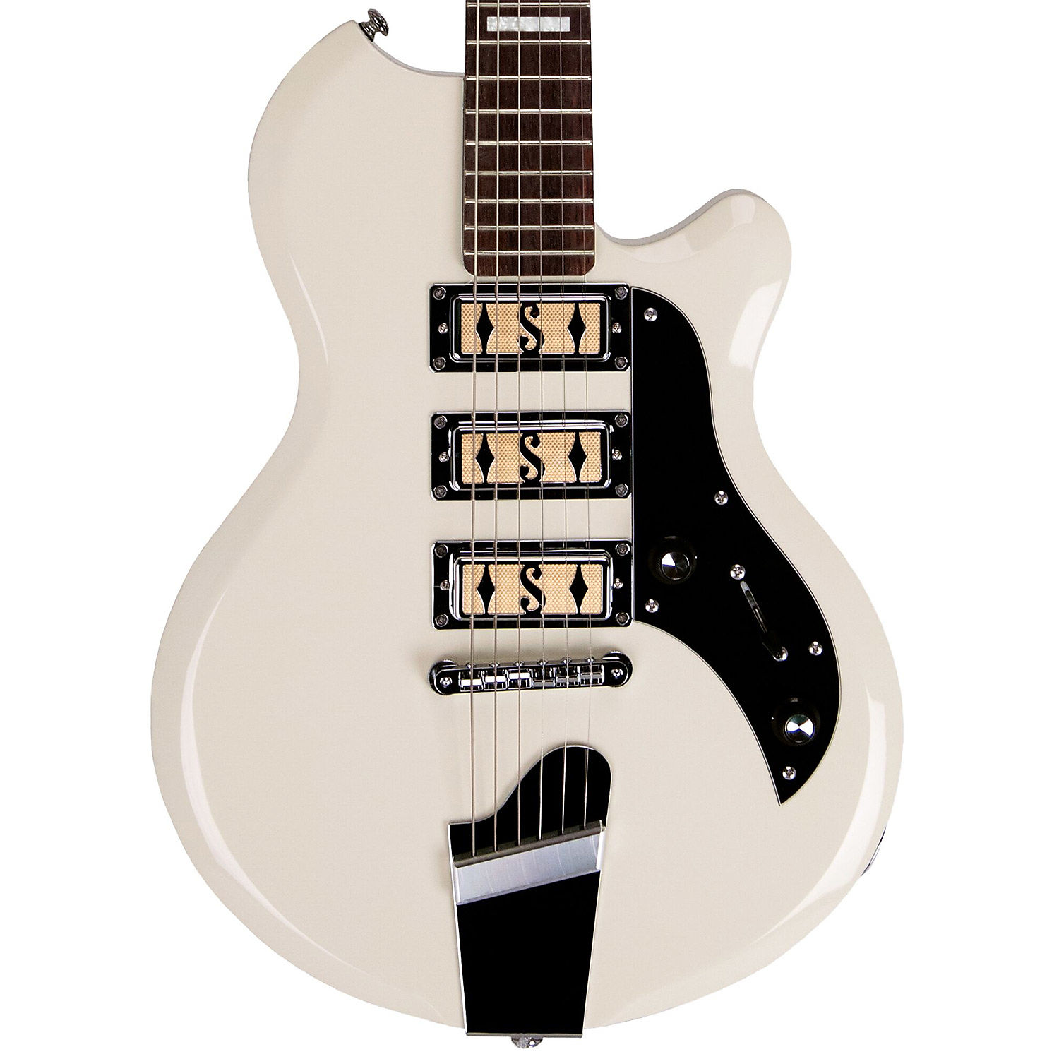 Supro 2030AW Hampton Triple Pickup Island Series Electric Guitar Antique  White | Reverb