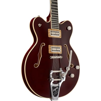 Gretsch Guitars G6609TFM Players Edition Broadkaster Center Block Electric Guitar With String-Thru Bigsby and Flame Maple Dark Cherry Stain image 5