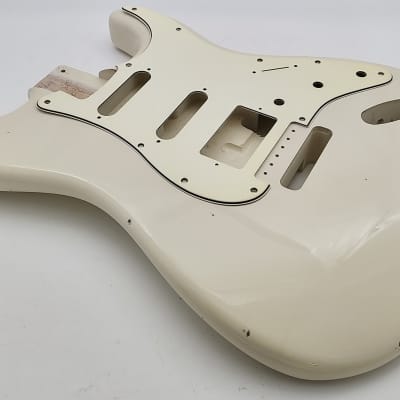 4lbs 1oz BloomDoom Nitro Lacquer Aged Relic Vintage White HSS S-Style Vintage Custom Guitar Body image 4