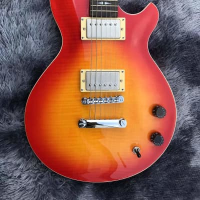 Custom LP Style Guitar Cherry Burst Finish, Maple Neck and Rosewood Fingerboard image 3