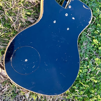 1959 Silvertone Model 1444 Danelectro Made Dolphin Nose Bass Guitar Black over Copper image 15