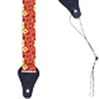 Ortega Guitars OUS-ORFL Slim Nylon Ukulele Strap 1 1/2” Width, Orange Flower Design