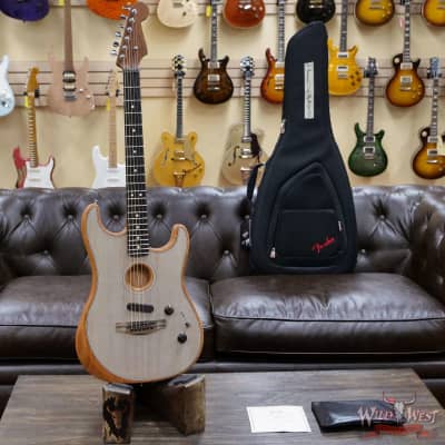 Fender American Acoustasonic Stratocaster Ebony Fingerboard Transparent Sonic Blue image 6