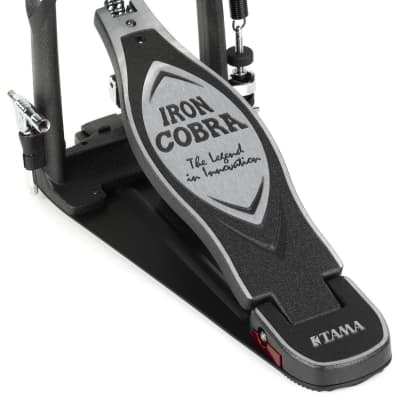 Tama HP900PN Iron Cobra 900 Power Glide Single Bass Drum Pedal  Bundle with Roc-N-Soc Manual Spindle Drum Throne - Original Saddle Black image 2