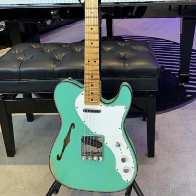 Fender Custom Shop #S20 Limited Edition  60's Custom Telecaster Thinline Relic-Seafoam Green Sparkle w/Case image 10