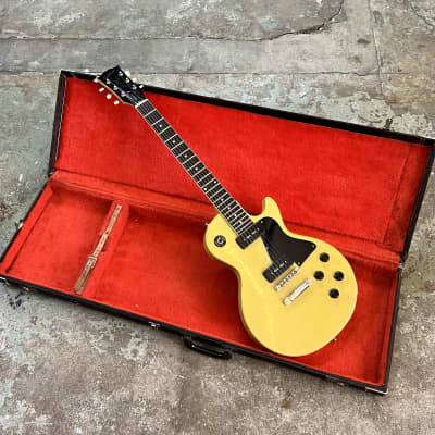 Burny FTV-80 electric guitar, les paul Jr TV yellow. Japan vintage made in  mid 1970's , very rare. | Reverb