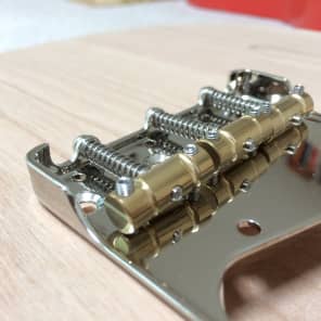 Gotoh Bridge for Bigsby B5 Telecaster Tele No Lip Gotoh InTune Compensated Saddles  Nickel plated image 3