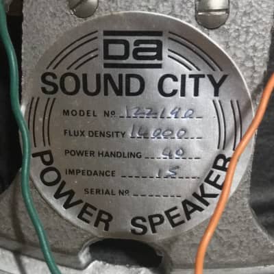 Matching pair of Sound City Branded Fane 2x12” speakers 122190 Dallas Arbiter Pulsonic Cones 1971 image 3