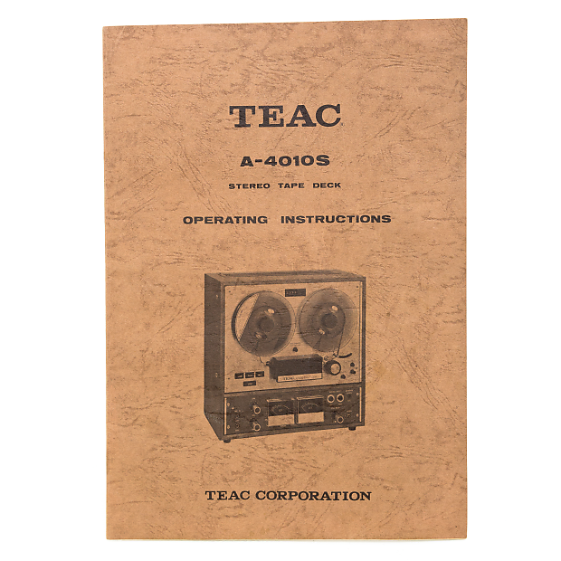 TEAC A4010S Tape Deck Service Manual and Operating Reverb