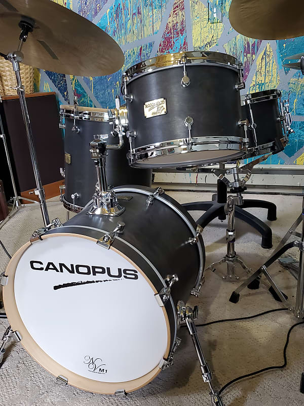 Canopus NV60-M1 Bop Kit with Snare 2021 Charcoal Oil 12/14/18, 6.5x14