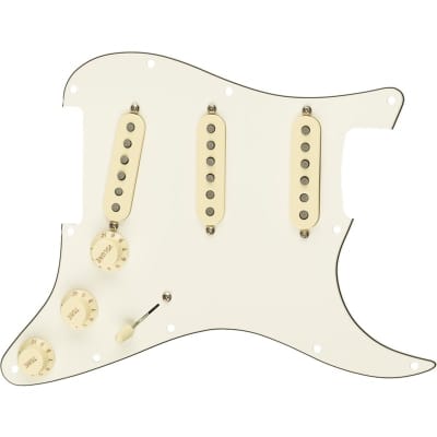 Fender Pre-Wired Strat Pickguard, Tex-Mex SSS, Parchment 11 Hole PG for sale