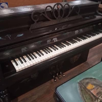 Chickering 40" Art Painted Console Piano c1947 #188130 image 7
