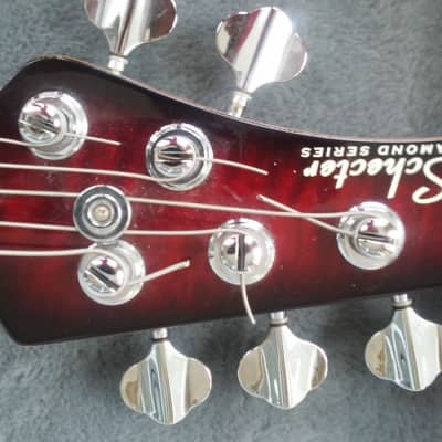 Left Handed Lefty LH Schecter Diamond Series California Custom 5 string  Bass Guitar Black Cherry image 9
