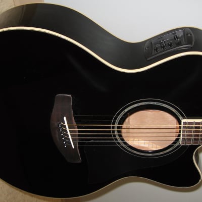 Yamaha Compass CPX600 Medium Jumbo Acoustic Electric Guitar- Black image 4