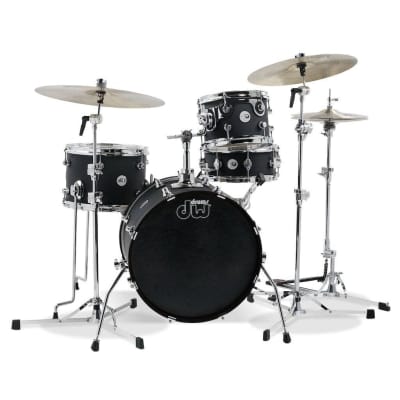 DW Design Mini-Pro 4pc Drum Set w/18BD Black Satin image 1