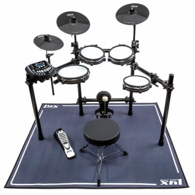 LyxJam 4 x 4.6 feet Drum Rug, Drum Mat with Fabric Non Slip Bottom Carpet, Blue image 5