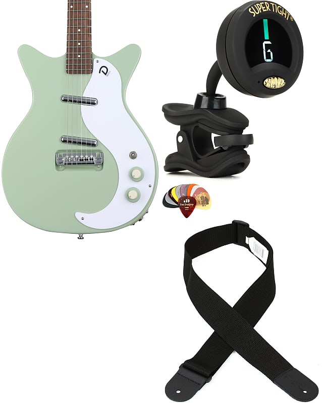 Danelectro '59M NOS+ Electric Guitar - Keen Green  Bundle with Snark ST-8 Super Tight Chromatic Tuner... (4 Items) image 1