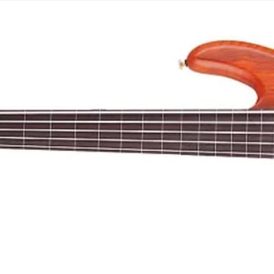 Schecter Stiletto Studio-5 FL Active Fretless 5-String Bass Left-Handed, Honey Satin image 3