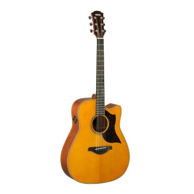 Yamaha A3M VN Folk Cutaway Acoustic Electic Guitar - Mahogany - Vinatge Natural image 1