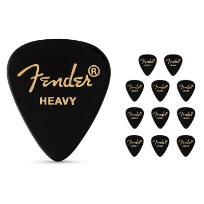 Fender 12351HS Heavy Celluloid Guitar Picks - Shell 12-pack