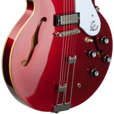 Epiphone Riviera Semi-Hollowbody Archtop Electric Guitar, Sparkling Burgundy image 4