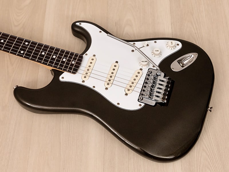 1989 Fender Contemporary Stratocaster ST-362F Black Sparkle w/ Floyd Rose &  Case, Japan MIJ Fujigen