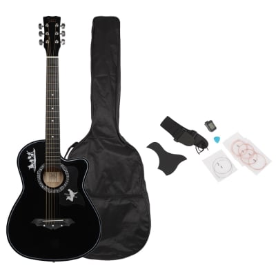 Glarry GT507 38 Inch Spruce Acoustic Guitar Black image 2