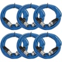 SEISMIC AUDIO (6 PACK) Blue 25' XLR Microphone Cables