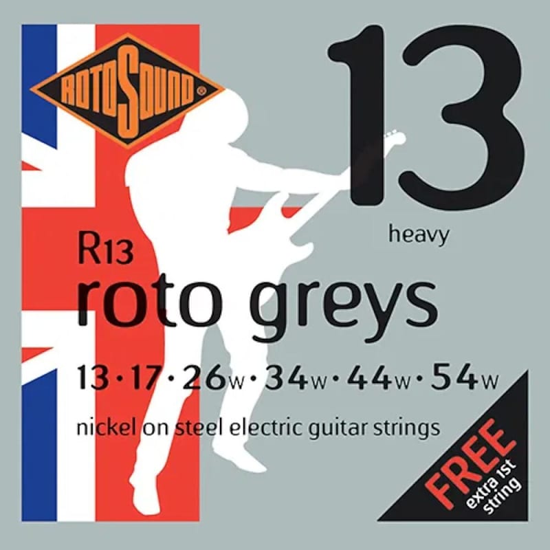 RotoSound Guitar Strings Electric Roto Greys Nickel Steel Heavy 13-54 image 1