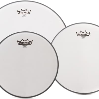 Remo Emperor Coated 3-piece Tom Pack - 10/12/16 inch  Bundle with Remo Ambassador Hazy Snare-side Drumhead - 14 inch image 3