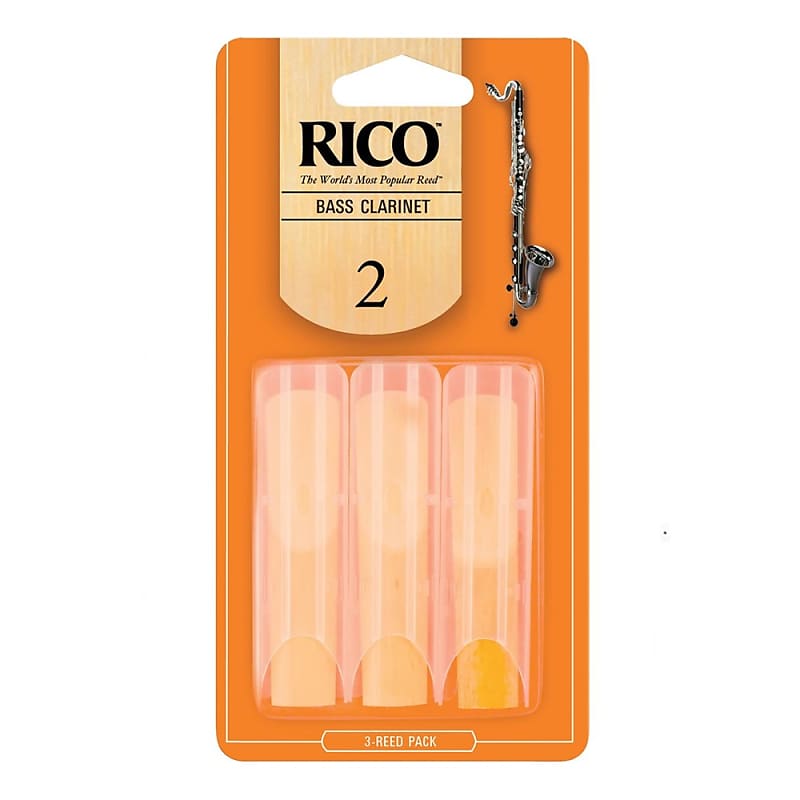 Rico Bass Clarinet 3 x Reeds, Strength 2.0 ( 2 ) 3-pack REA0320 image 1