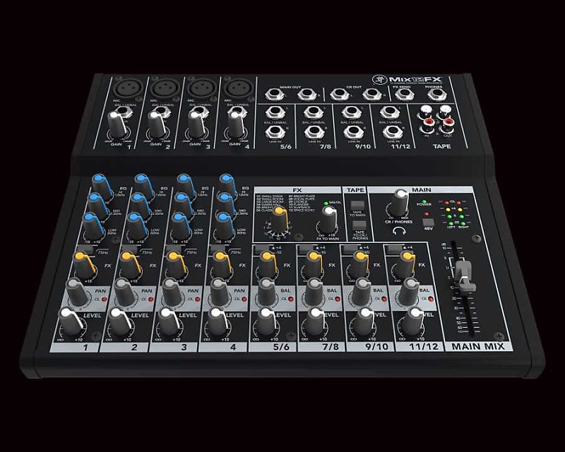 Mackie Mix12FX 12-Channel Compact Mixer with Effects | Reverb