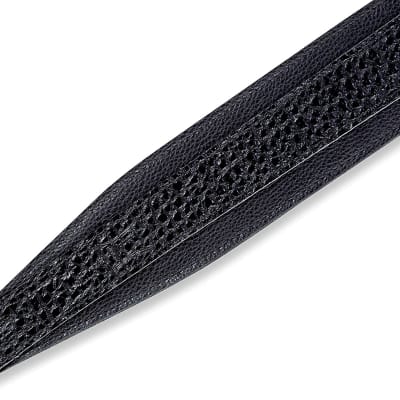 Levy's - MG317DRT-BLK - 2.5" Garment Leather Guitar Strap Dart Design - Black image 5