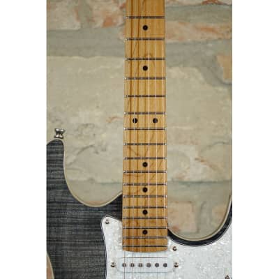 JET GUITARS JS450 TBK - Stratocaster HSS Roasted Maple Neck - Flame Top Transparent Black image 7
