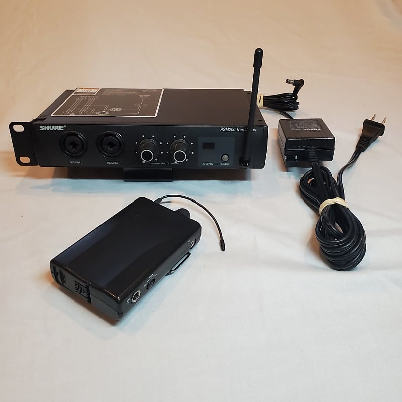 Shure Shure PSM200 IEM TransMixer and Body Pack Black (3) Reverb