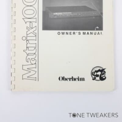 OBERHEIM MATRIX-1000 OWNERS MANUAL Synthesizer Module book VINTAGE GEAR DEALER