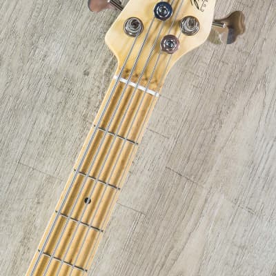Mike Lull Custom Guitars M5V 5-String Bass Birdseye Maple Fingerboard Orange image 10