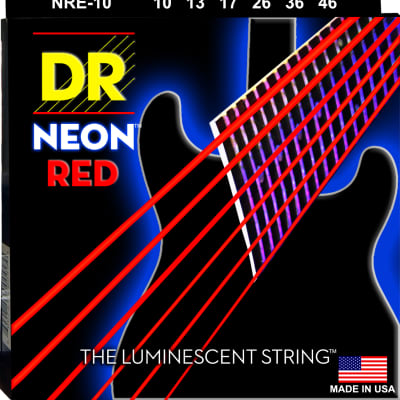 DR NRE -10 Neon Red Guitar Strings (10-46) image 1