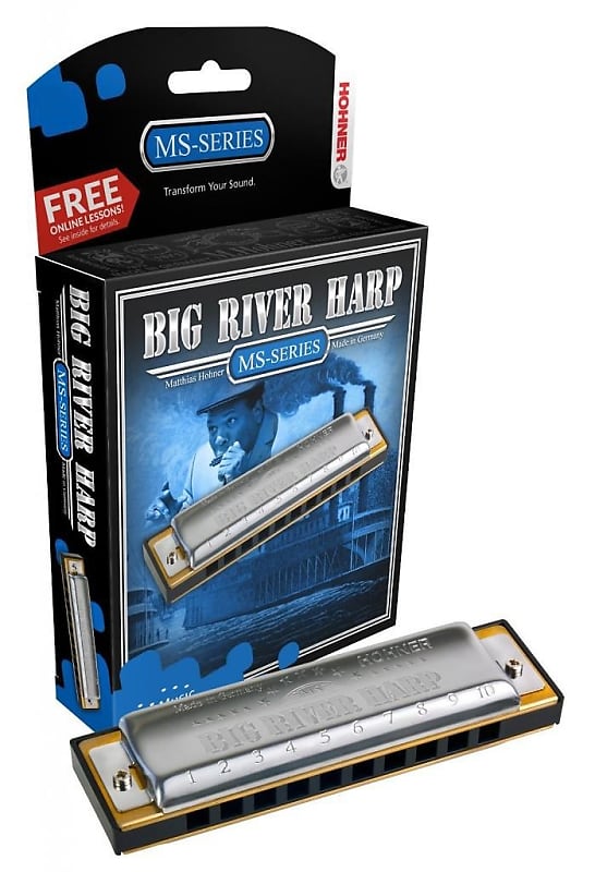 HOHNER Big River Harmonica, Key G, Germany, Diatonic, Includes Case, 590BL-G image 1