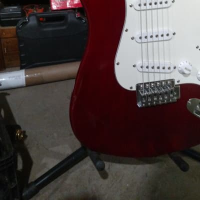 Glenn Burton Strat Type Double Cut See Through Red Guitar With New Fret Work. image 6