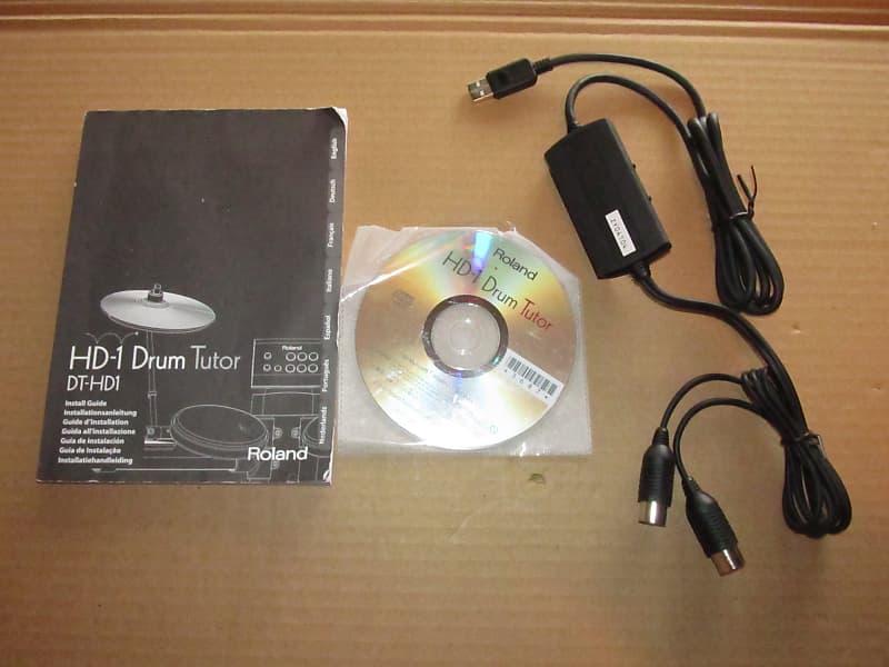 Roland HD-1/DT-HD1 Electronic Drum Tutor CD Rom & Book + Cakewalk UM-G1 Midi USB Audio Interface image 1